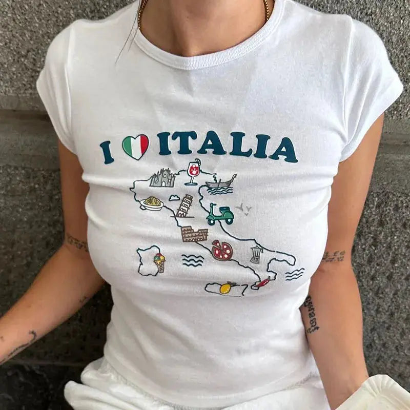 I Love Italy Crop Top INVETITUM