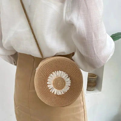 Flower Straw Bag Vintage INVETITUM