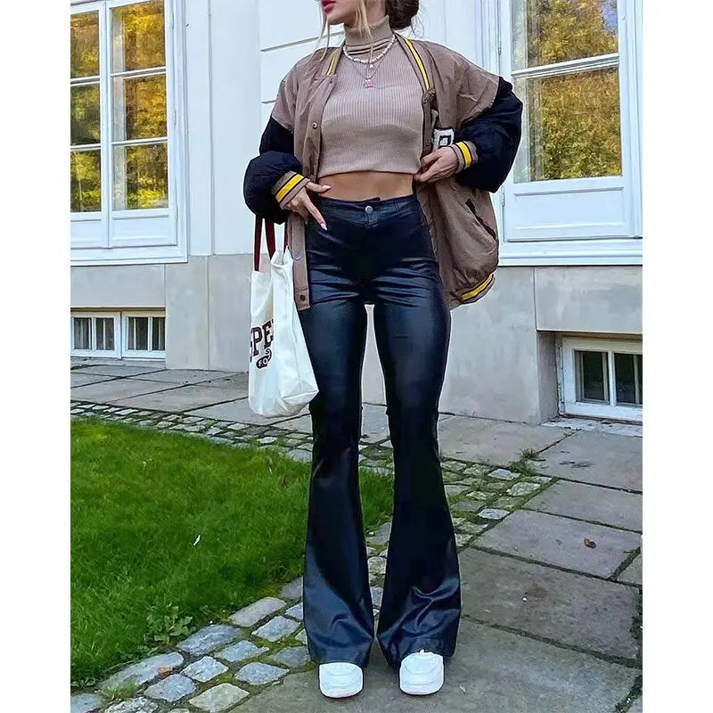 Flared Leather Pants INVETITUM